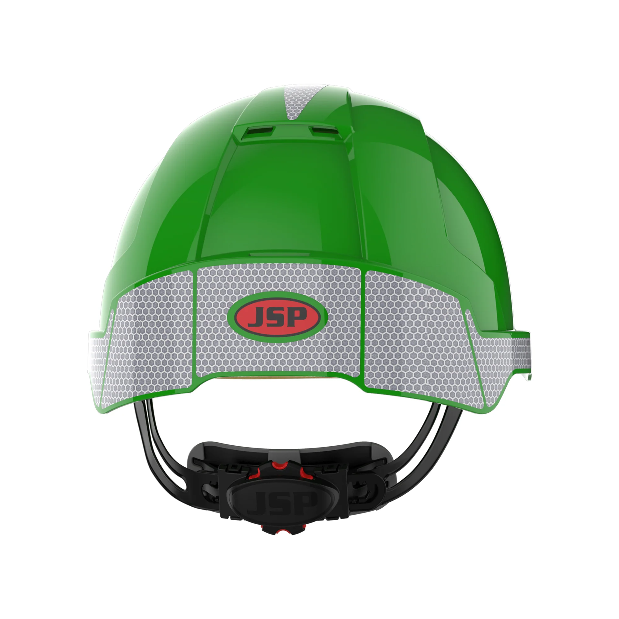 JSP EVOLite Safety Helmet with Reflective CR2 Decals - Wheel Ratchet - Vented - Green - Image 4