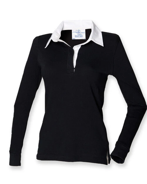 Front Row Ladies Long Sleeve Plain Rugby Shirt - FR101M
