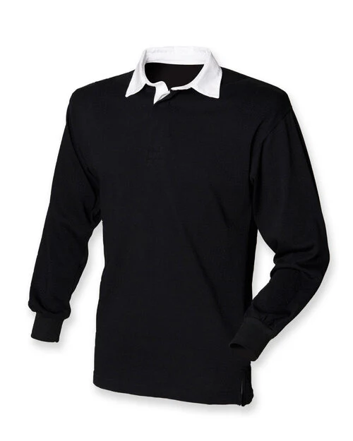Front Row Long Sleeve Plain Rugby Shirt - FR100M