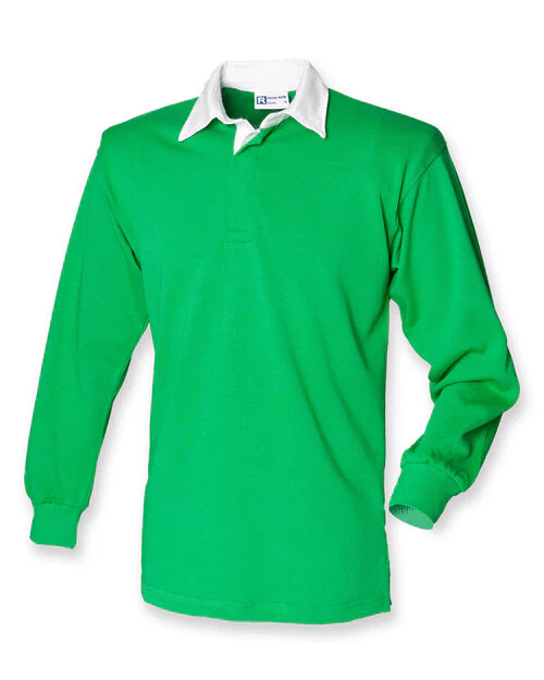 Front Row Long Sleeve Plain Rugby Shirt - FR100M - Image 4