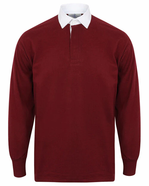 Front Row Long Sleeve Plain Rugby Shirt - FR100M - Image 6