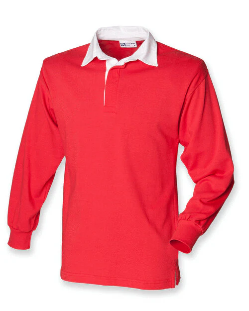 Front Row Long Sleeve Plain Rugby Shirt - FR100M - Image 9