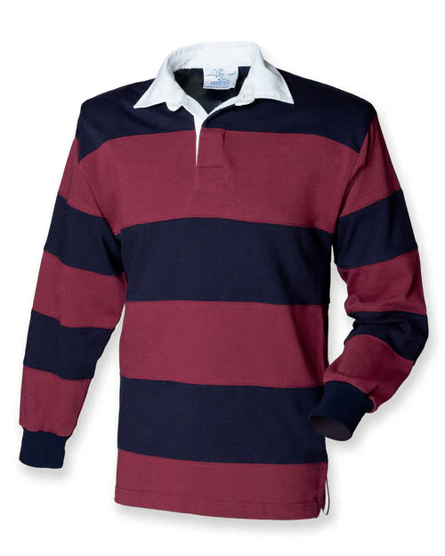 Front Row Sewn Stripe Long Sleeve Rugby Shirt - FR08M