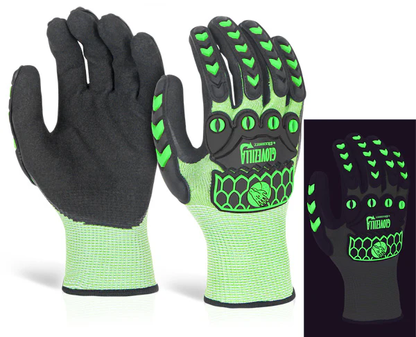 Glovezilla Beeswift Glow In The Dark Foam Nitrile Coated Gloves - Image 6