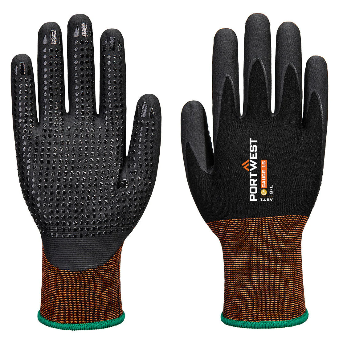 Portwest GP Grip 15 Nitrile Micro Foam Dotted Glove - Image 2