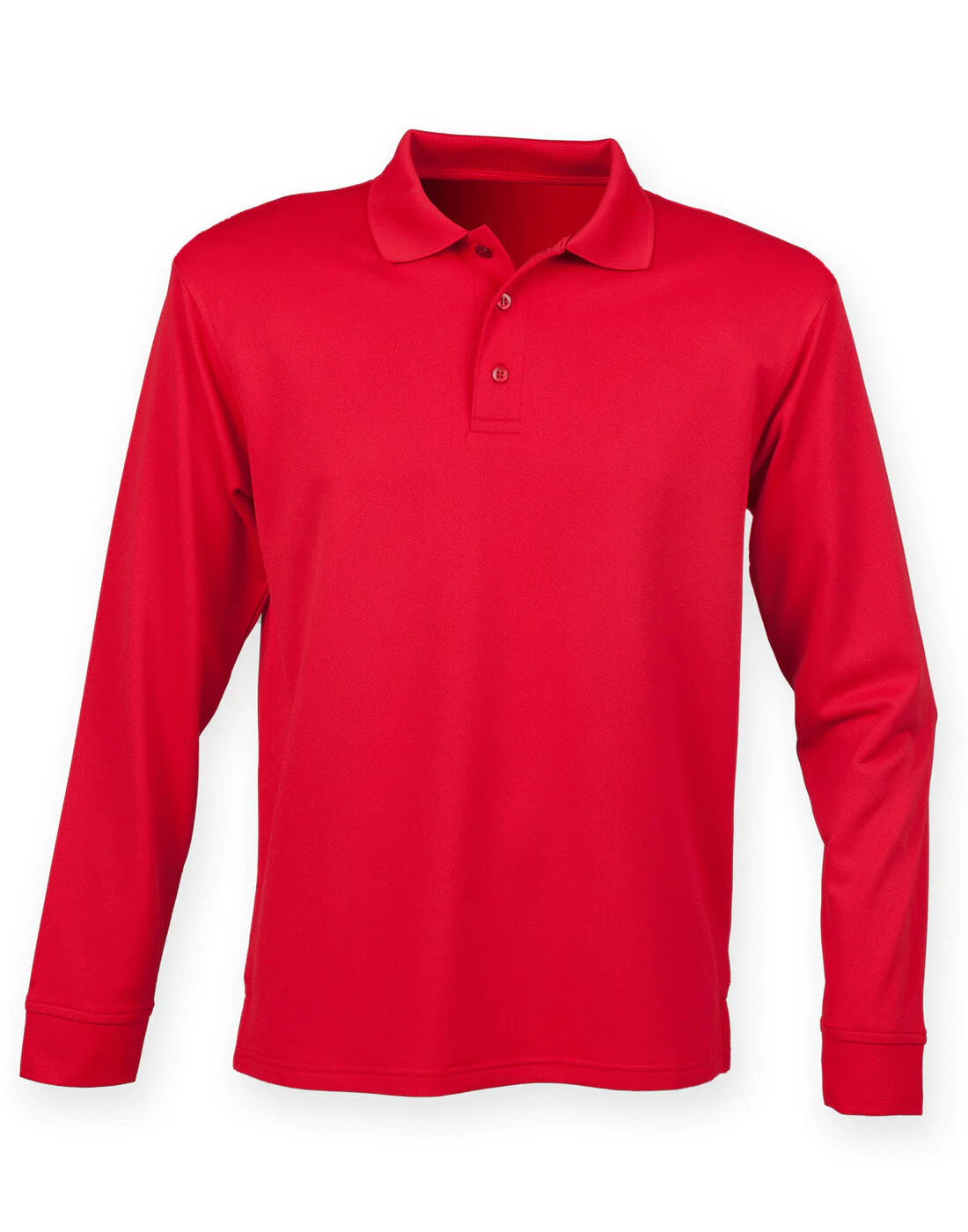 Henbury Coolplus Unisex Long Sleeve  Polo Shirt - Image 3