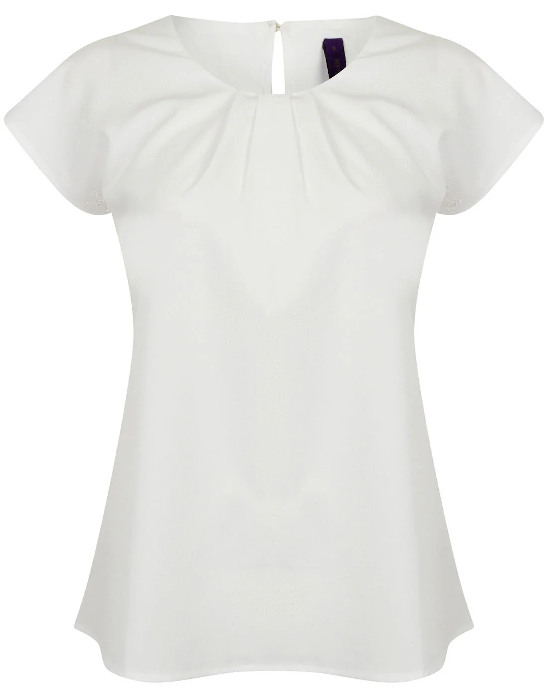 Henbury Ladies Pleat Front Short Sleeve Blouse - Image 4