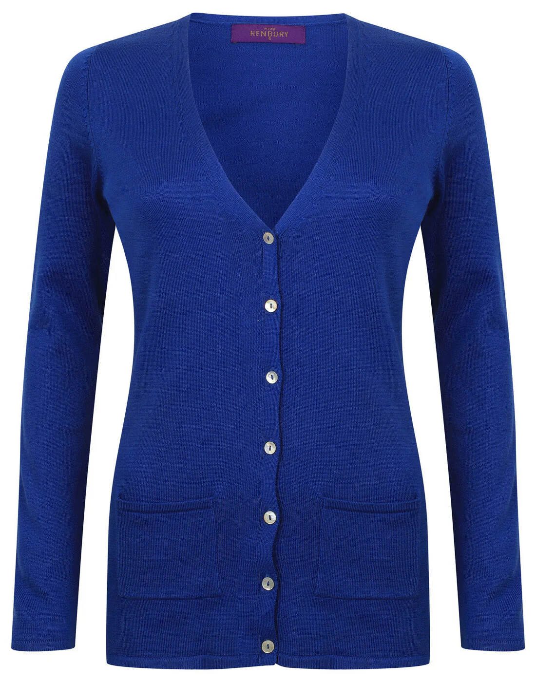 Henbury Ladies V Button Cardigan - Image 2