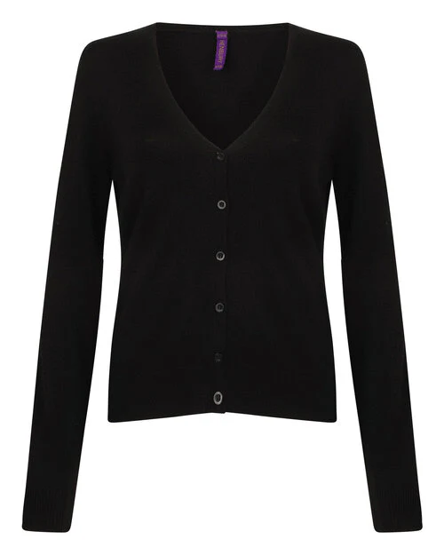 Henbury Ladies Lightweight V-Neck Cardigan - Image 3