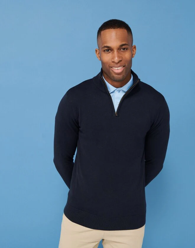 Henbury Quarter Zip Jumper - Image 3