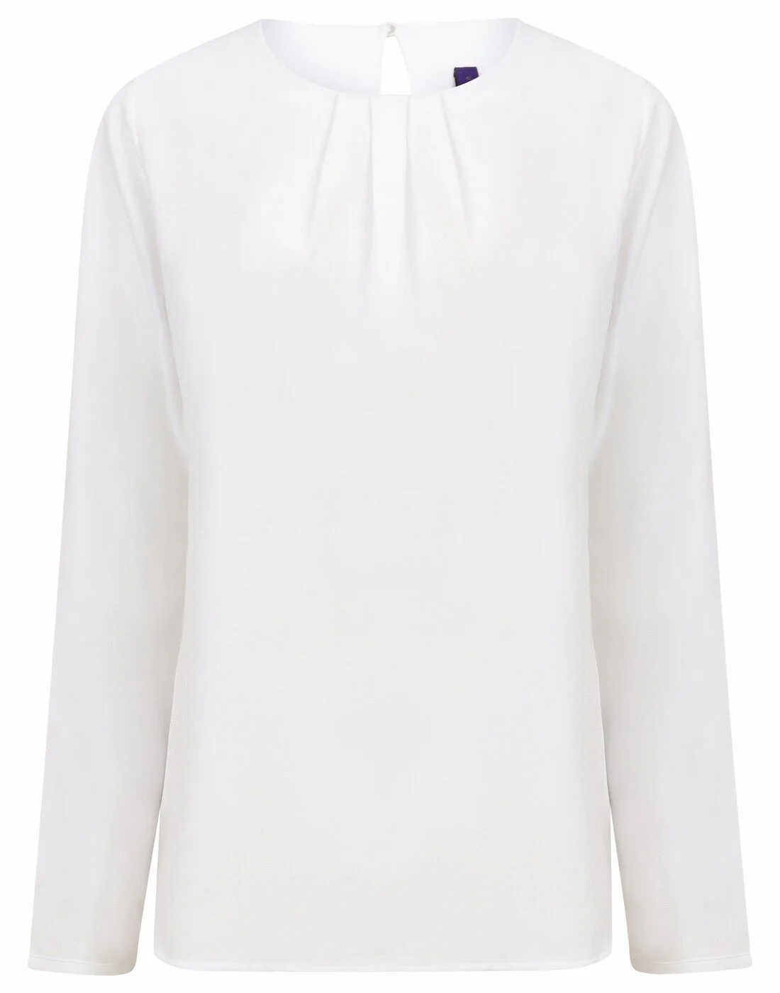 Henbury Ladies Pleat Front Long Sleeve Blouse - [CLEARANCE] - Image 2