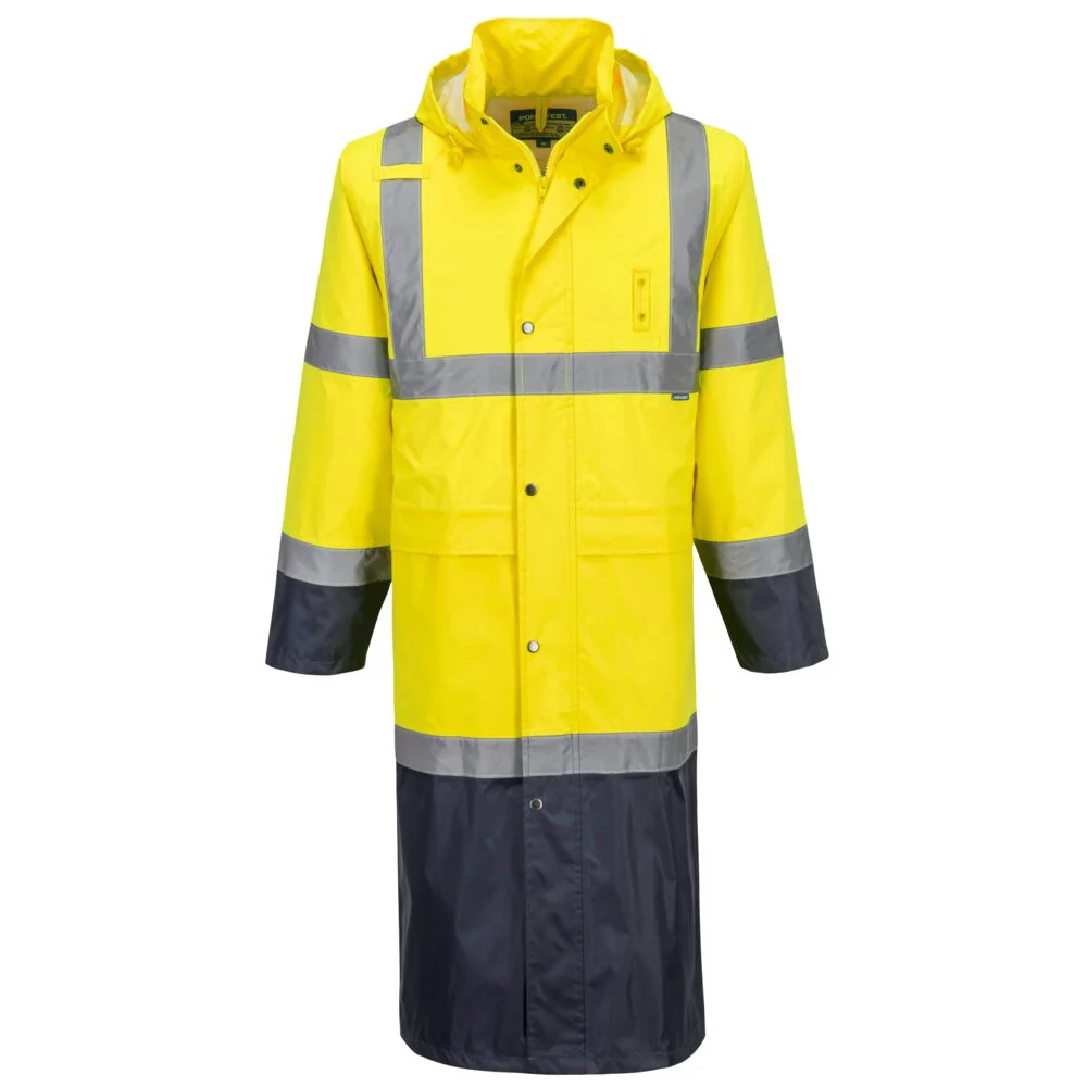Portwest Hi-Vis Contrast Raincoat 122cm - Image 4