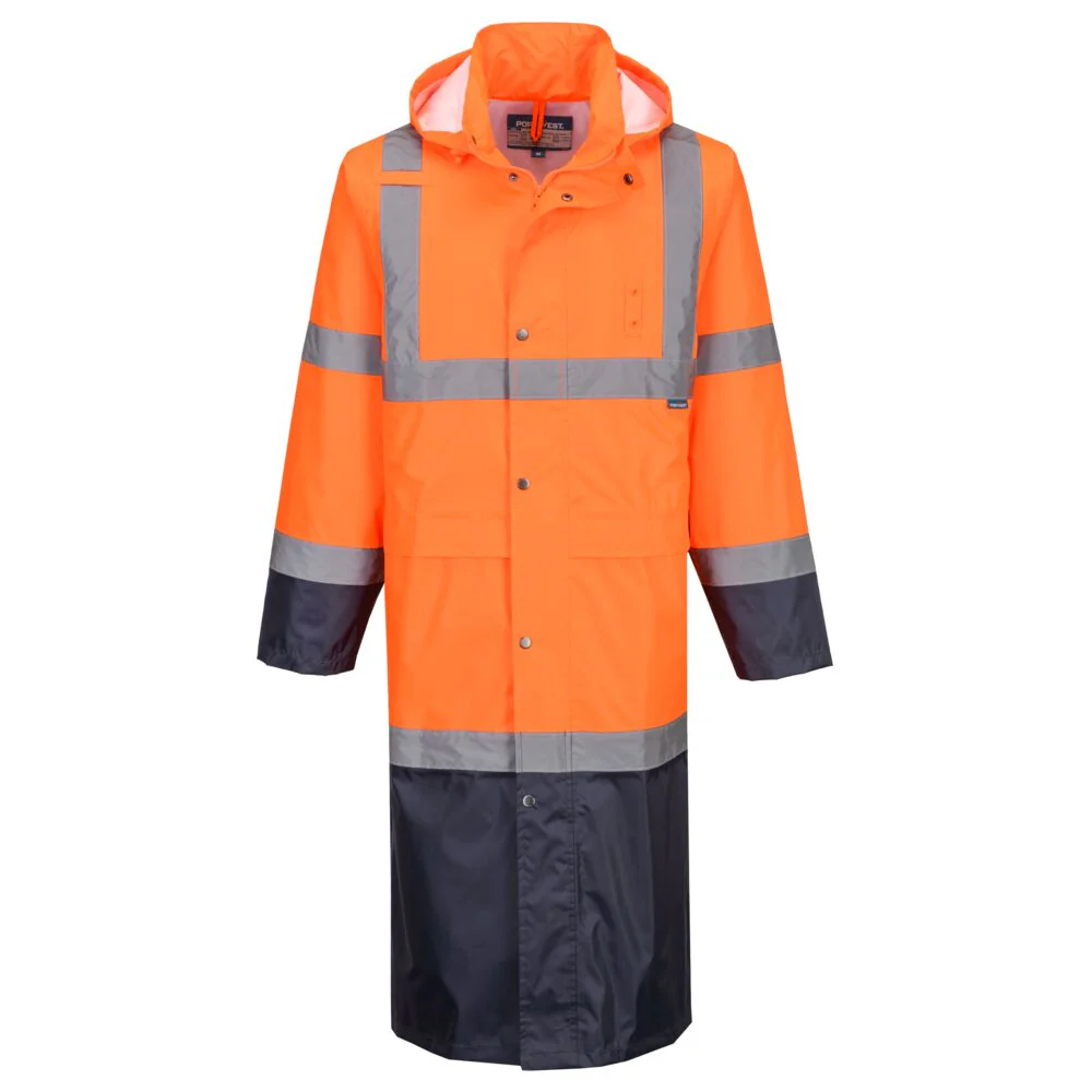 Portwest Hi-Vis Contrast Raincoat 122cm - Image 5