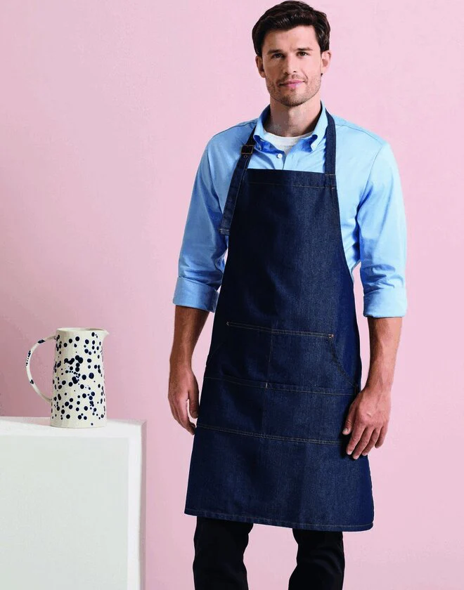 Premier Workwear Jeans Stitch Denim Bib Apron - PR126M