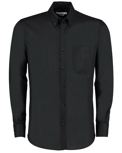 Kustom Kit KK184 Slim Fit Workwear Oxford Long Sleeve Shirt - Image 3