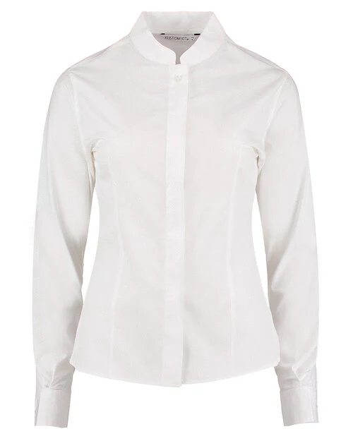 Kustom Kit KK261 Ladies Tailored Fit Mandarin Collar Long Sleeve Shirt - Image 4