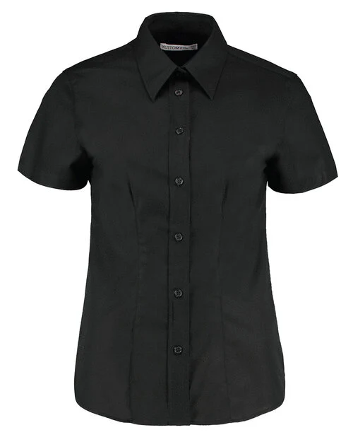 Kustom Kit KK360 Ladies Tailored Fit Workwear Oxford Short Sleeve Shirt - Image 3