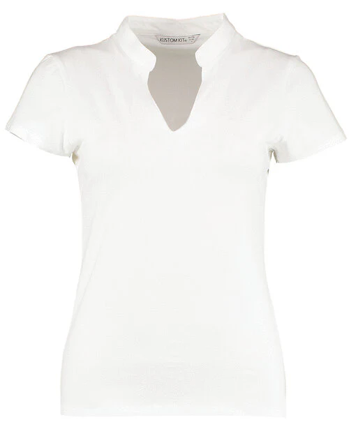 Kustom Kit KK770 Ladies Regular Fit Mandarin Collar Top - Image 4