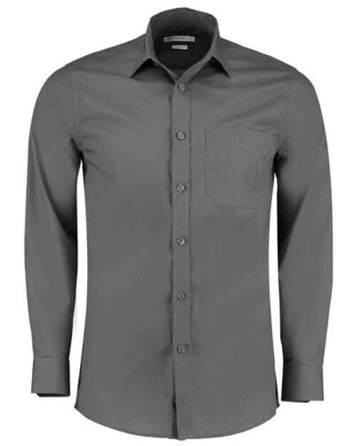 KUSTOM KIT Mens Poplin Long Sleeve Shirt - Image 3