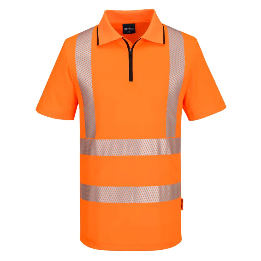 Portwest KX3 Sport Hi-Vis Zip Polo Shirt S/S - Image 3