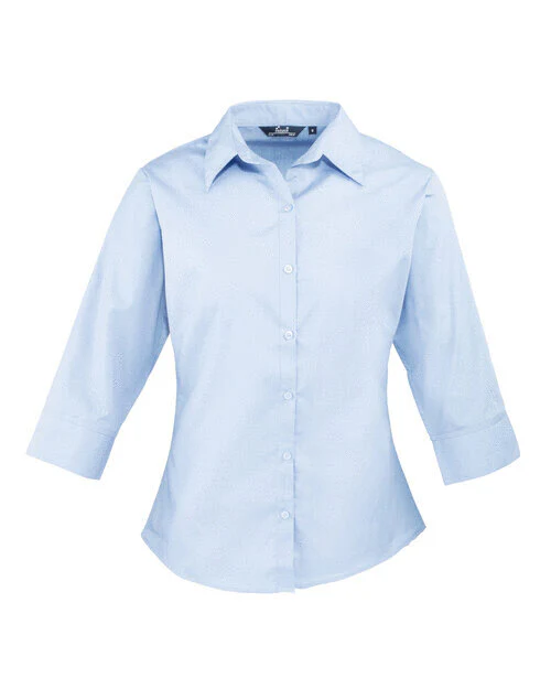 Premier Workwear Ladies 3/4 Sleeve Poplin Blouse - PR305M - Image 3