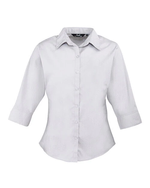Premier Workwear Ladies 3/4 Sleeve Poplin Blouse - PR305M - Image 5