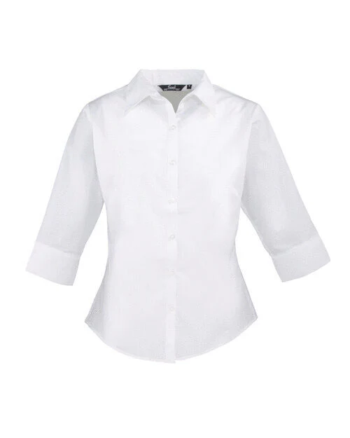 Premier Workwear Ladies 3/4 Sleeve Poplin Blouse - PR305M - Image 6