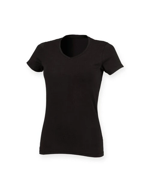 SF Clothing Ladies Feel Good Stretch V-Neck T-Shirt - ST122M - Image 2