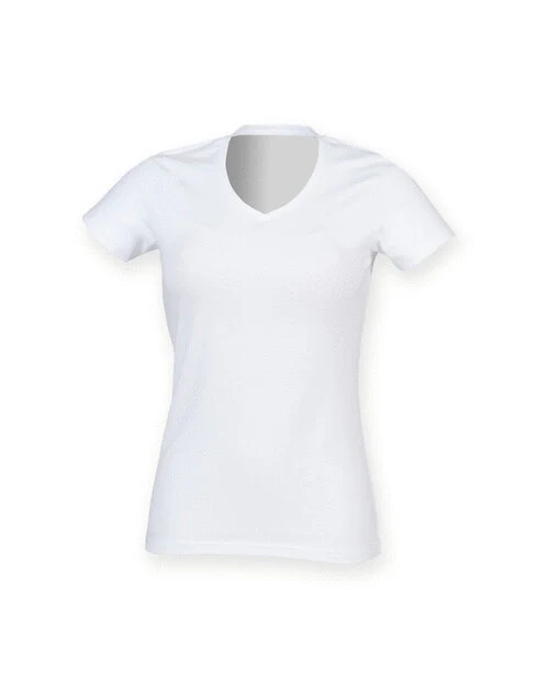 SF Clothing Ladies Feel Good Stretch V-Neck T-Shirt - ST122M - Image 3