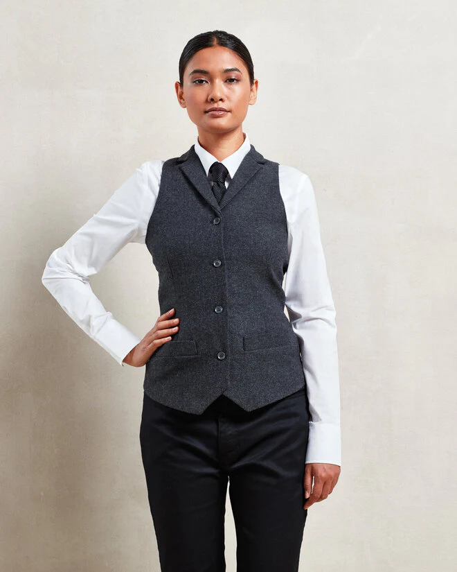 Premier Workwear Ladies Herringbone Waistcoat - PR626M
