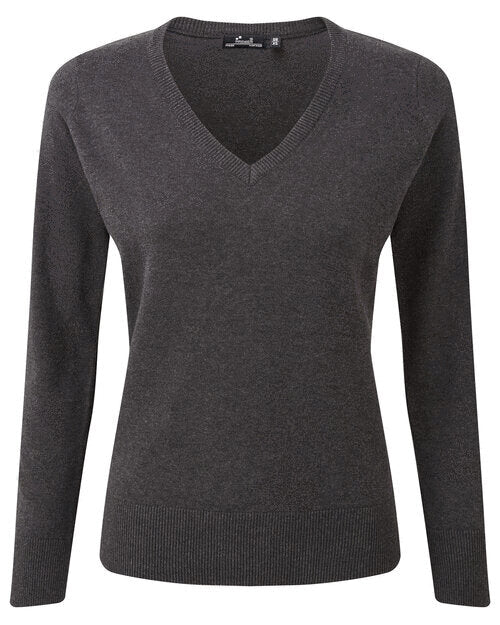 Premier Workwear Ladies Knitted V-Neck Sweater - PR696M - Image 3
