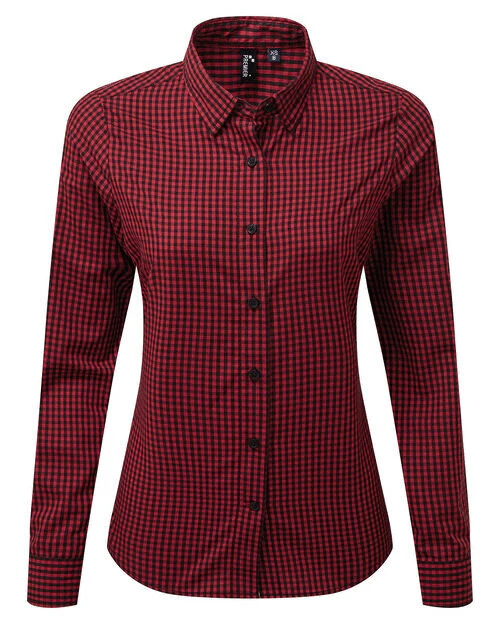 Premier Workwear Ladies Maxton Check Long Sleeve Shirt - PR352M - Image 2