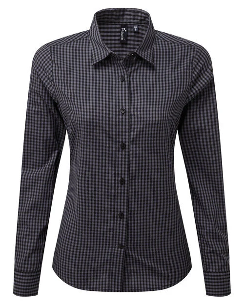 Premier Workwear Ladies Maxton Check Long Sleeve Shirt - PR352M - Image 6