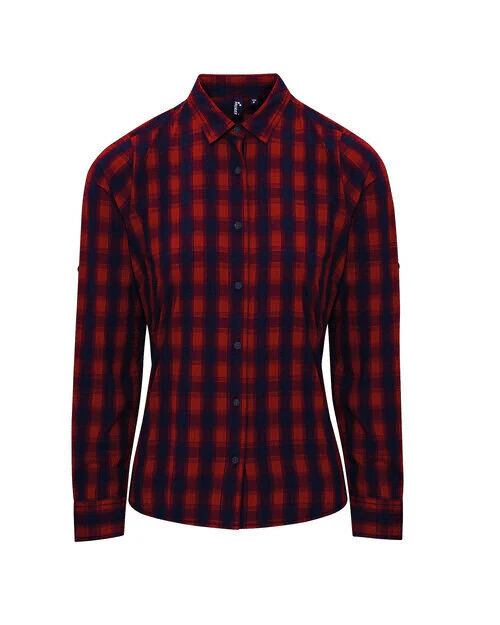Premier Workwear Ladies Mulligan Check Long Sleeve Cotton Shirt - PR350M - Image 3