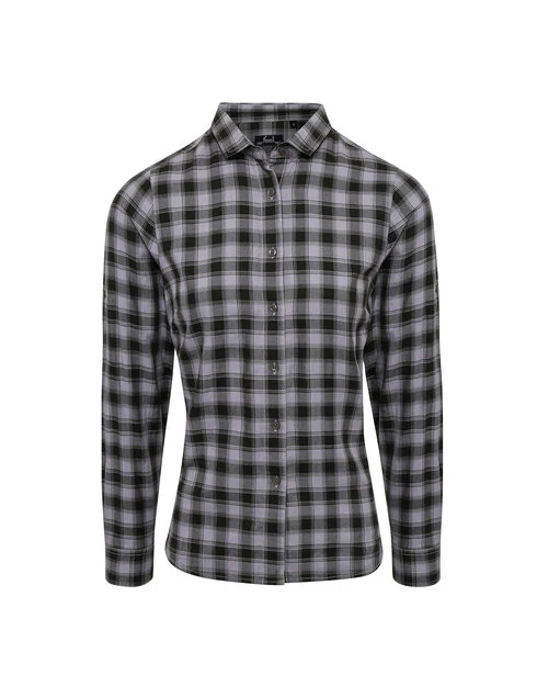 Premier Workwear Ladies Mulligan Check Long Sleeve Cotton Shirt - PR350M - Image 4
