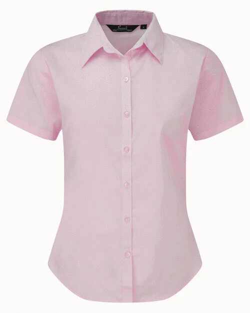 Premier Workwear Ladies Short Sleeve Poplin Blouse - PR302M - Image 11