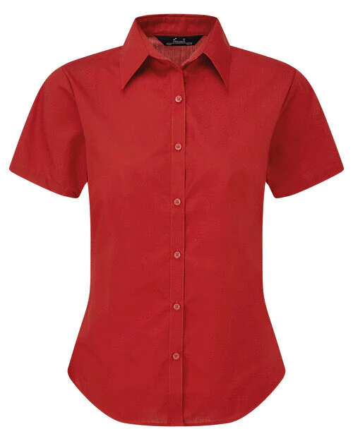 Premier Workwear Ladies Short Sleeve Poplin Blouse - PR302M - Image 13