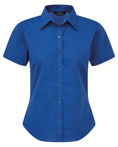 Premier Workwear Ladies Short Sleeve Poplin Blouse - PR302M - Image 14