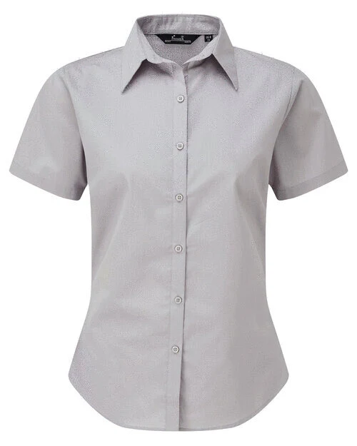 Premier Workwear Ladies Short Sleeve Poplin Blouse - PR302M - Image 15