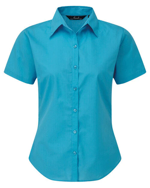 Premier Workwear Ladies Short Sleeve Poplin Blouse - PR302M - Image 17