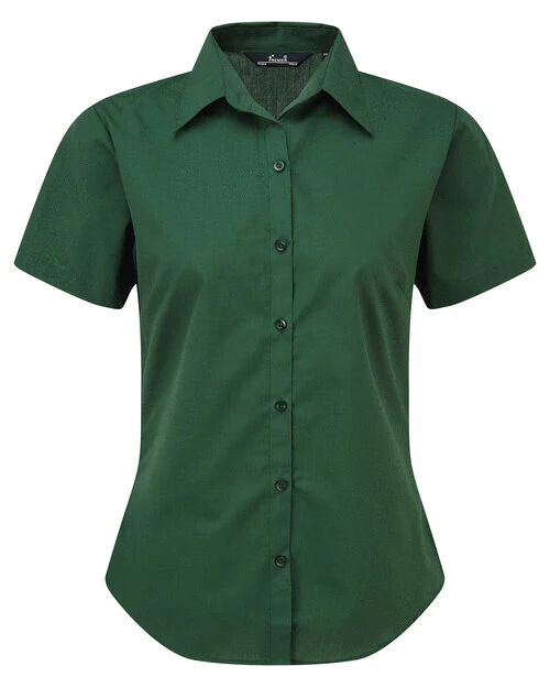 Premier Workwear Ladies Short Sleeve Poplin Blouse - PR302M - Image 3