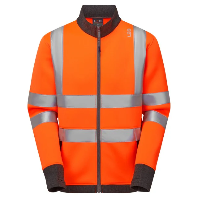 Leo Workwear Arganite Iso 20471 Cl 3 Ecoviz Air Layer Full Zip Sweatshirt - Image 3