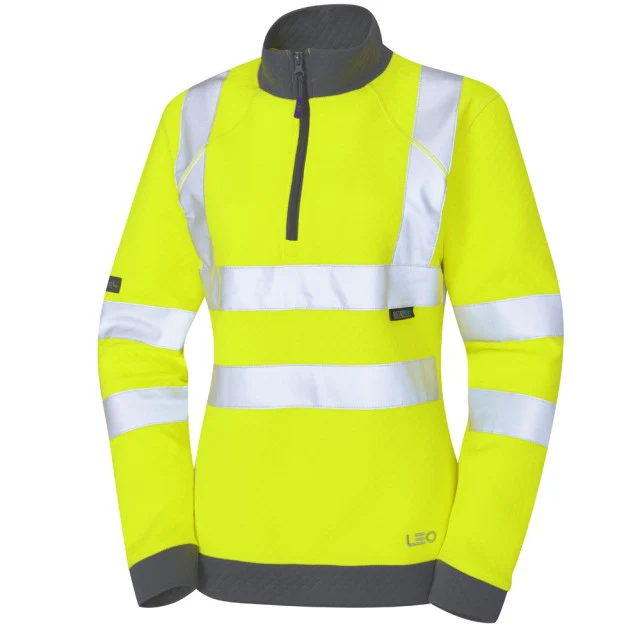Leo Workwear Elberry Iso 20471 Cl 2 Women'S  1/4 Zip Sweatshirt - Image 4