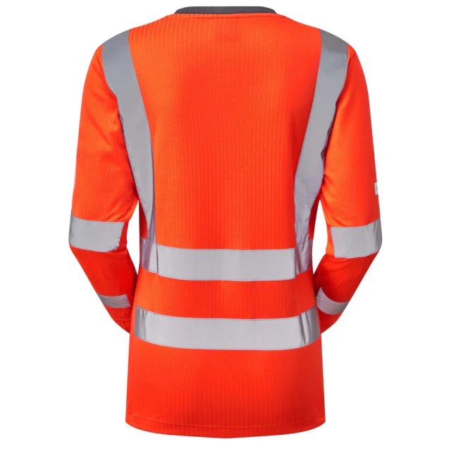 Leo Workwear Lydford Iso 20471 Cl 3 Comfort Women'S Sleeved T-Shirt - Image 2