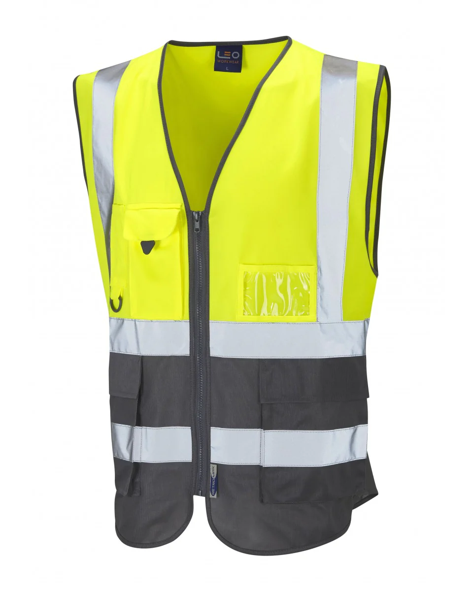 Leo Workwear Lynton Iso 20471 Cl 1 Superior Waistcoat - Image 3