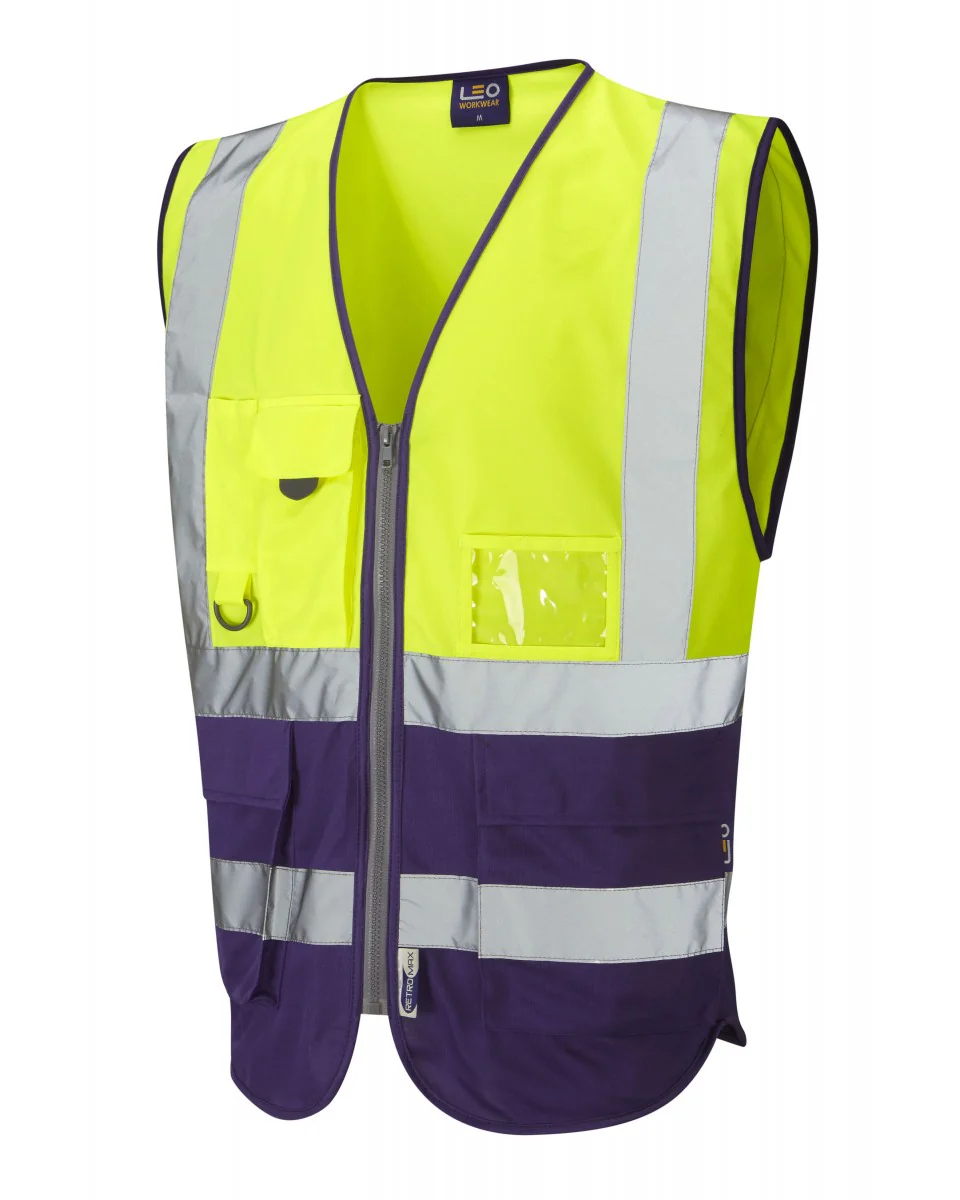 Leo Workwear Lynton Iso 20471 Cl 1 Superior Waistcoat - Image 6