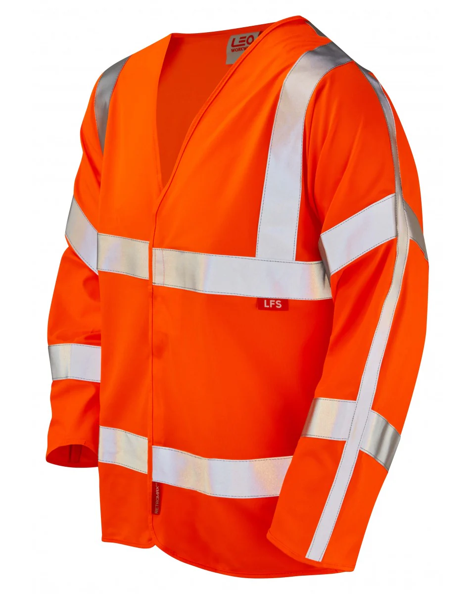 Leo Workwear Parkham Iso 20471 Cl 3 Lfs Sleeved Vest (En 14116) - [CLEARANCE]