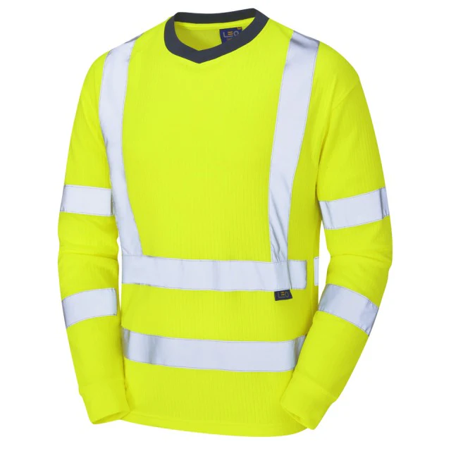 Leo Workwear Riverton Iso 20471 Cl 3 Comfort Sleeved T-Shirt - Image 3
