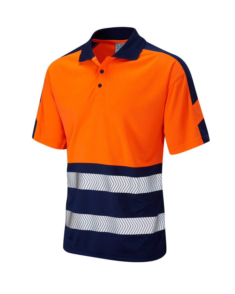 Leo Workwear Watersmeet Iso 20471 Cl 1 Dual Colour Coolviz Plus Hi-Vis Polo Shirt - [CLEARANCE] - Image 2