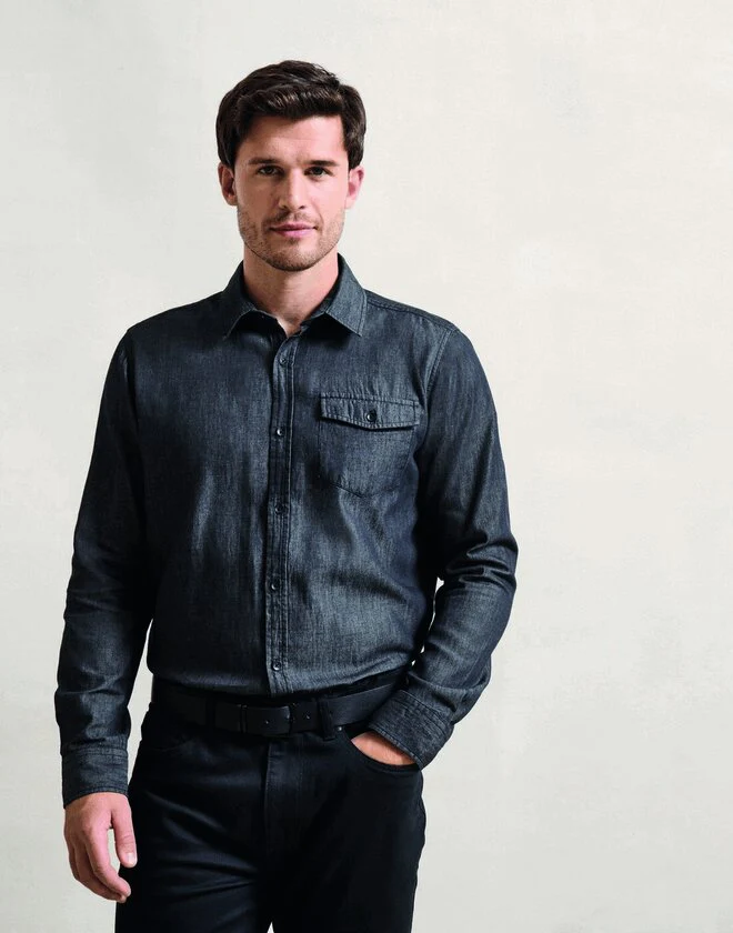 Premier Workwear Mens Jeans Stitch Denim Shirt - PR222M